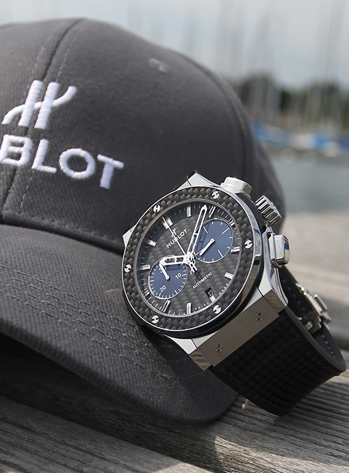 Hublot Classic Fusion Bol d'Or Mirabaud Chronograph in Titanium (Ref. 521.NQ.1717.QR.BOM14, branded cup)