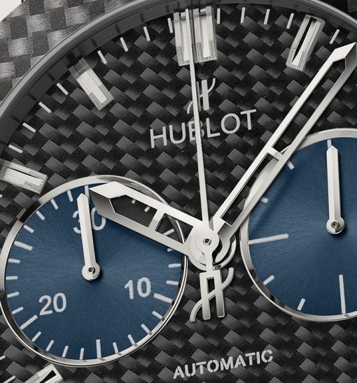 Hublot Classic Fusion Bol d'Or Mirabaud Chronograph in Titanium (Ref. 521.NQ.1717.QR.BOM14, carbon-fiber dial)