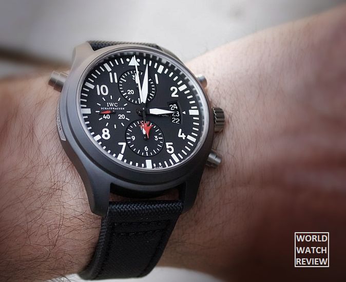 IWC Pilot Double Chronograph TOP GUN (wrist shot photo)