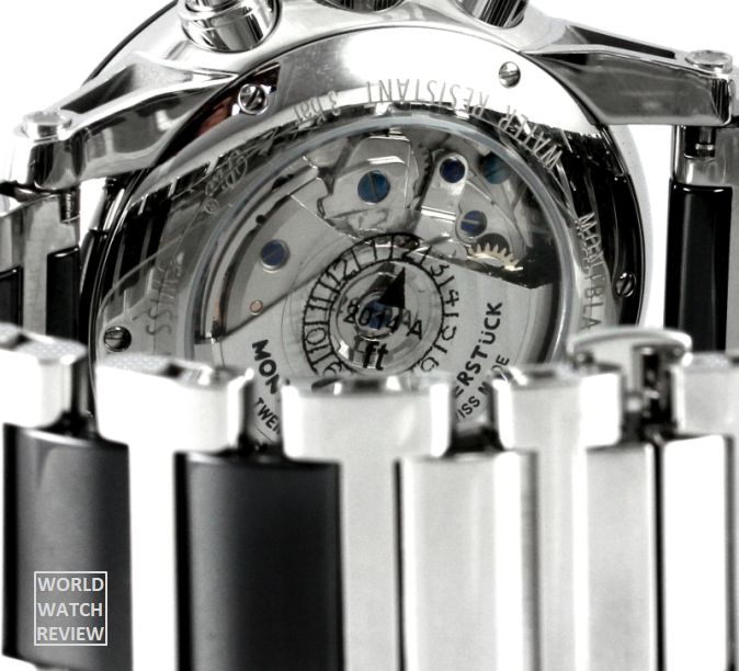 Montblanc TimeWalker Chronograph Automatic (rear view Montblanc 4810/502 caliber visible)