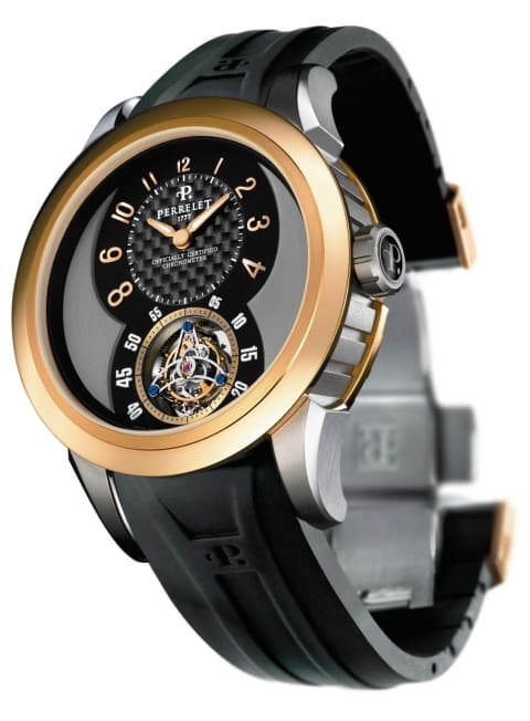 Perrelet Tourbillon chronometer in gold and titanium