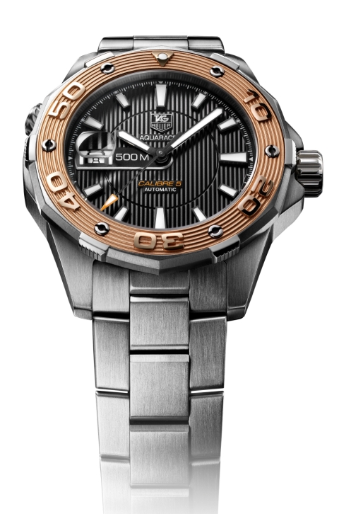 Aquaracer 500M Calibre 5 (gold bezel)