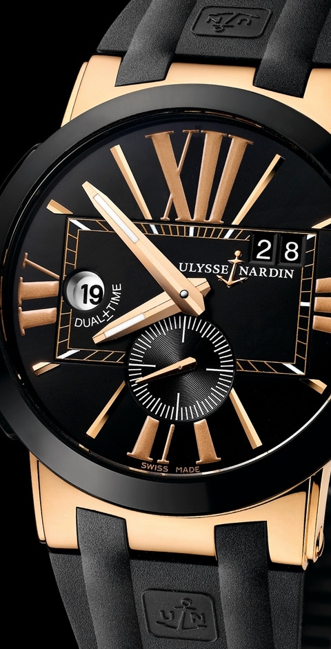 Ulysse Nardin Executive Dual Time GMT (rose gold, detail)