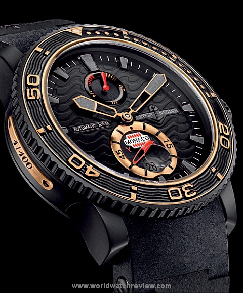 Ulysse Nardin Monaco YS Maxi Marine Diver (side view, rose gold number plaque)