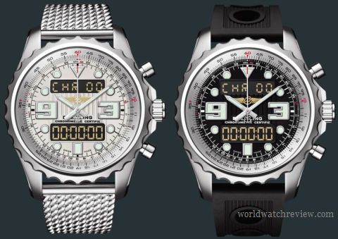 Breitling Chronospace Chronograph with Tungsten gray and Stratus silver dials