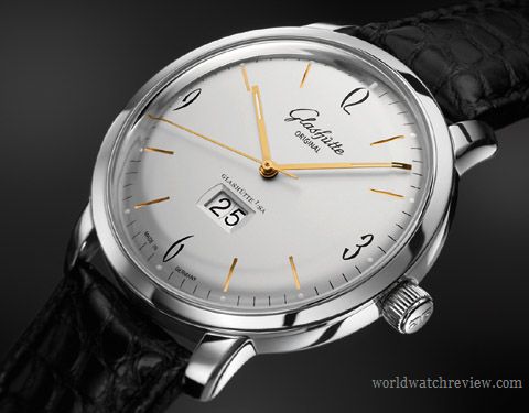 Glashütte Original Senator Sixties Panorama Date with silvered dial (ref. 39-47-01-02-04)