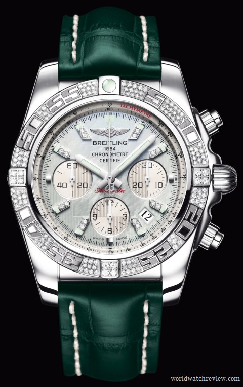 Breitling Chronomat 01 Diamondworks in white gold (front view)