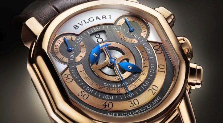 Bvlgari Papillon Chronograph in Rose Gold automatic watch (ref. BRRP46C14GLCHP)