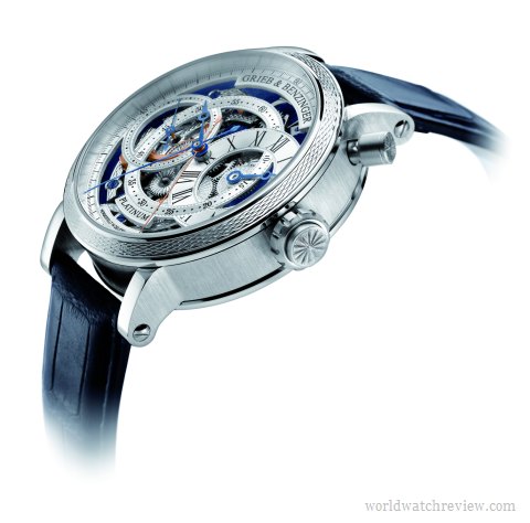 Grieb & Benzinger Blue Sensation regulator chronograph in platinum