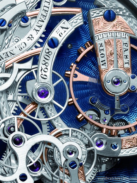 Grieb & Benzinger Blue Sensation regulator chronograph (movement, detail)