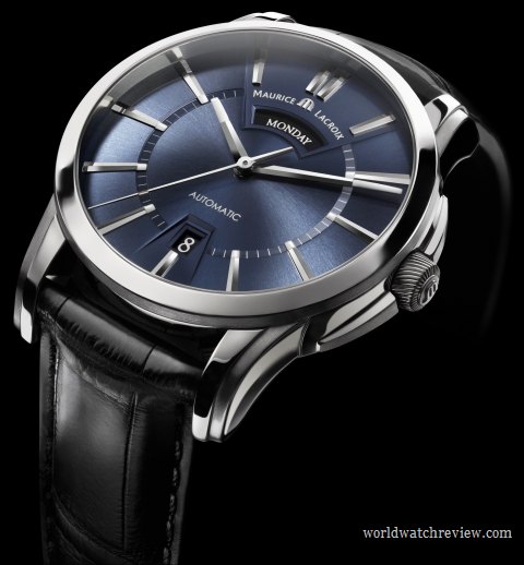 Maurice Lacroix Pontos Day Date Blue Dial (Ref. 6158-SS001-43E)