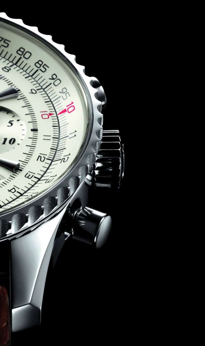 Breitling Montbrillant 01 Chronograph in stainless steel (detail, dial)