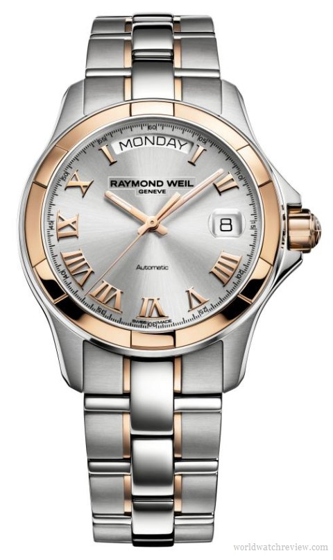 Raymond Weil Day-Date in rose gold and steel