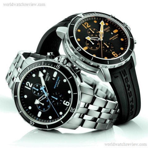 Tissot Seastar 1000 Chronograph (blue and orange Superluminova)