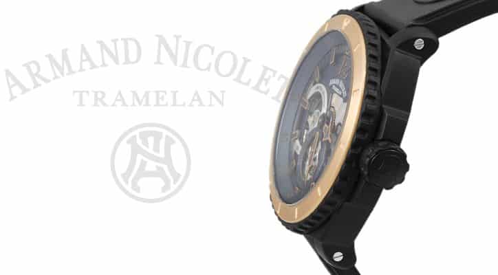 Armand Nicolet L09 in Rose Gold and DLC Titanium (Ref. S619N-BU-G9610)