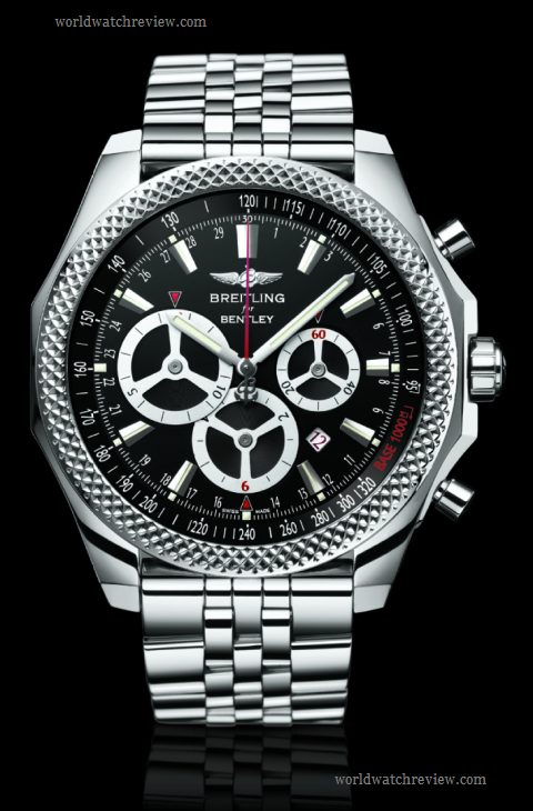 Breitling for Bentley Barnato Racing Chronograph (Royal Ebony dial, front view)