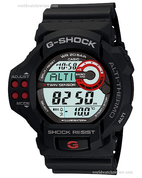 Casio G-Shock GDF100-1A digital with thermometer and barometer