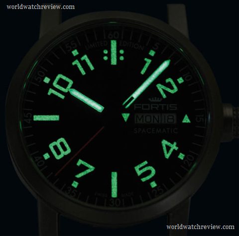 Fortis Spacematic 2012 black dial (green lume)