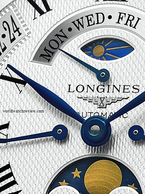 Longines Master Collection Retrograde Moon Phases (dial, detail)