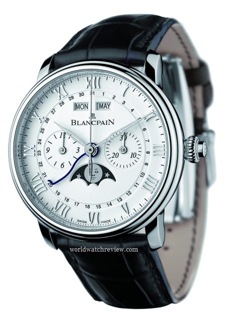 Blancpain Villeret Chronographe Monopoussoir Quantieme Complet in stainless steel (Ref. 6685-1127-55B)