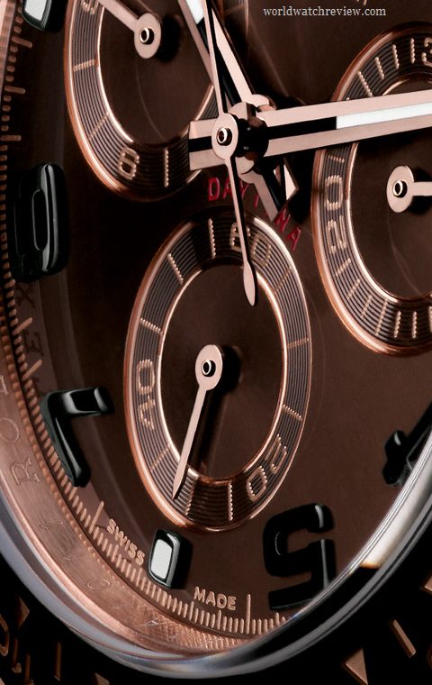 Rolex Oyster Perpetual Cosmograph Daytona (brown chocolate dial, detail)