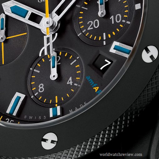 Hublot Big Bang Black Magic amfAR BANG dial, detail