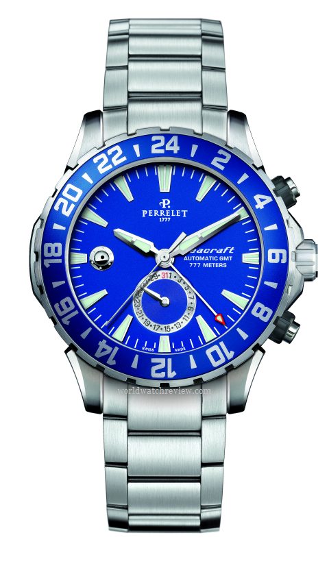 Perrelet Seacraft GMT (blue dial, front view)