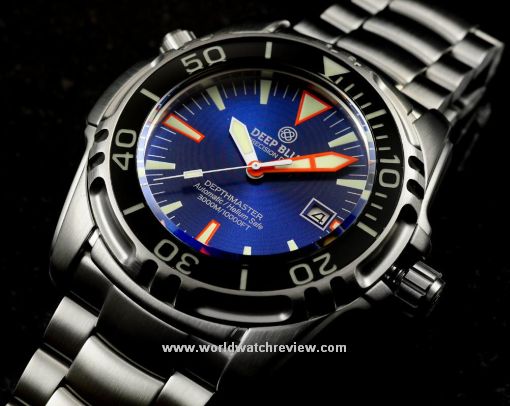 Deep Blue Depthmaster 3000 (blue dial, front view)