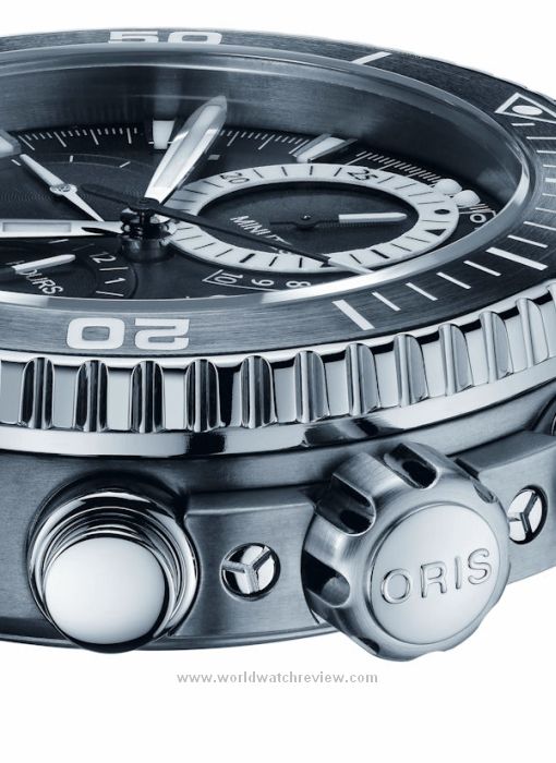 Oris Carlos Coste Edition Cenote Series (side view, crown and push-pieces)