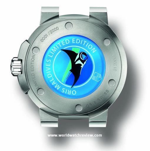 Oris Maldives Limited Edition (solid case back with Manta Ray logo)