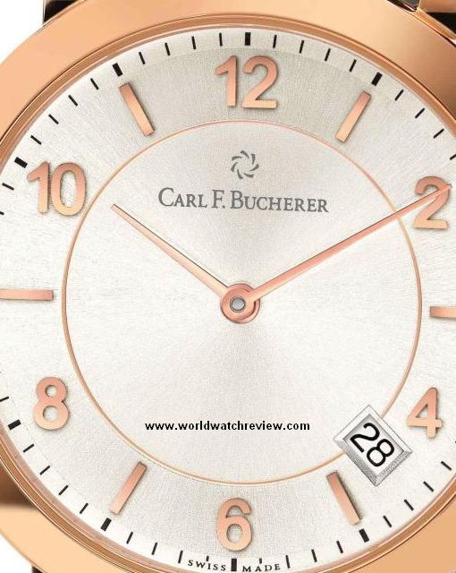 Carl F. Bucherer Adamavi in Rose Gold (silver dial, detail)