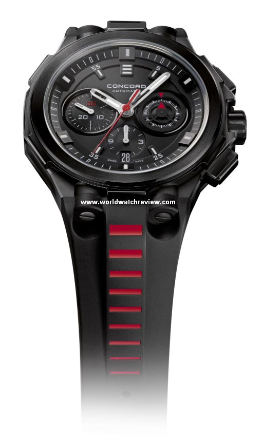 Concord C2 Chronograph Matte-Black (front view)