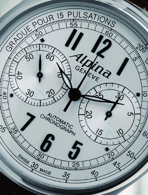Alpina Startimer Classic Chrono-Automatic (dial, detail)