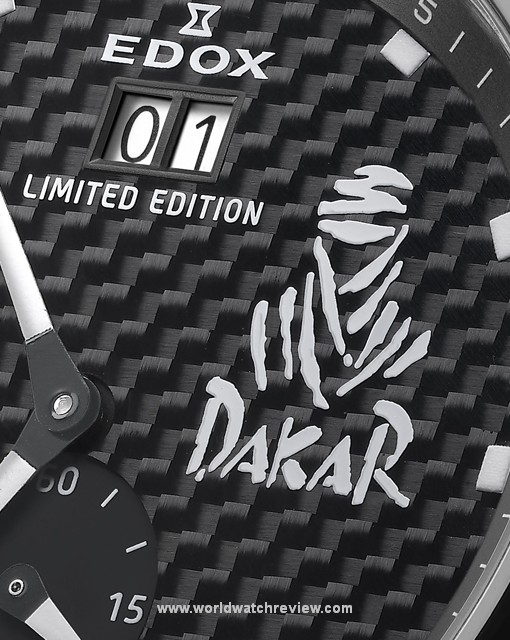 Edox Dakar Limited Edition Quartz wrist watch (black and grey carbon fiber dial with Dakar logo)