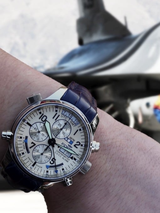 Fortis f43 chronograph alarm gmt deals