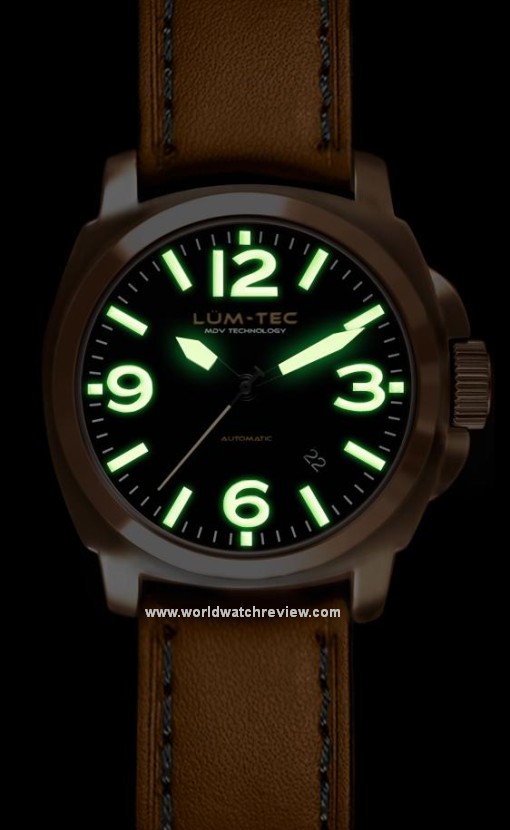 Lum-Tec M Bronze M54 Automatic wrist watch (dial glowing in the dark)