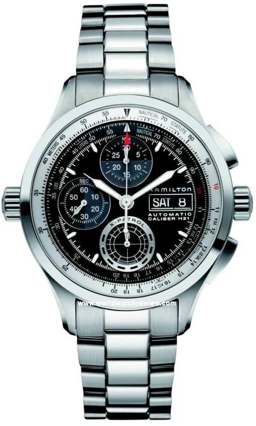 Hamilton Khaki Aviation X-Patrol on steel bracelet (black dial)