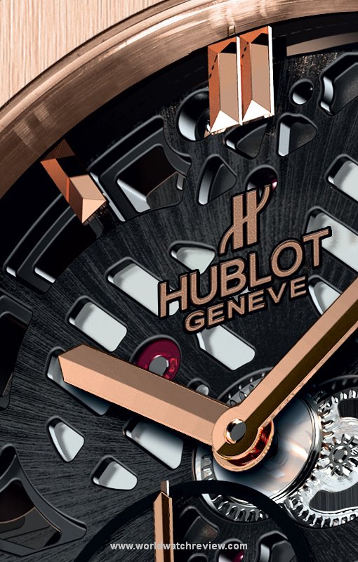 Hublot Classic Fusion Extra-Thin Skeleton in King Gold (dial, fragment)