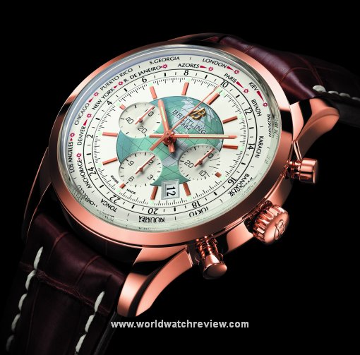 Breitling Transocean Chronograph Unitime World Time in red gold