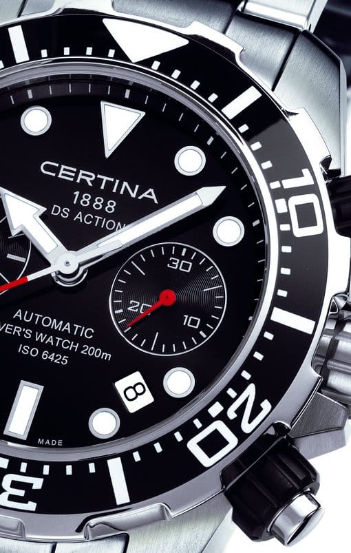 Certina DS Action Diver (dial, detail)