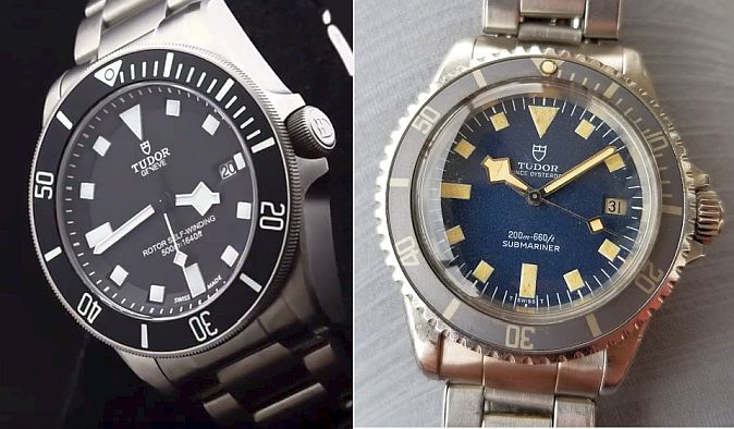 Tudor Pelagos Diver Titanium 500m 25500TN VS 1968 Tudor Snowflake 7021