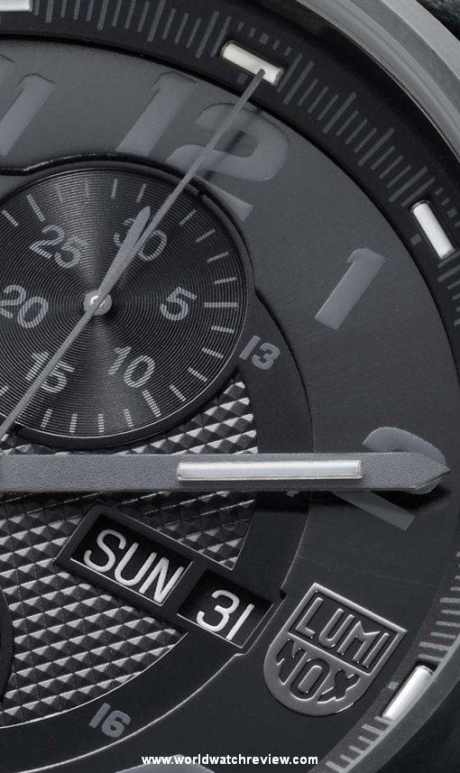 Luminox Valjoux Field Chronograph 1860 Blackout (dial, fragment)