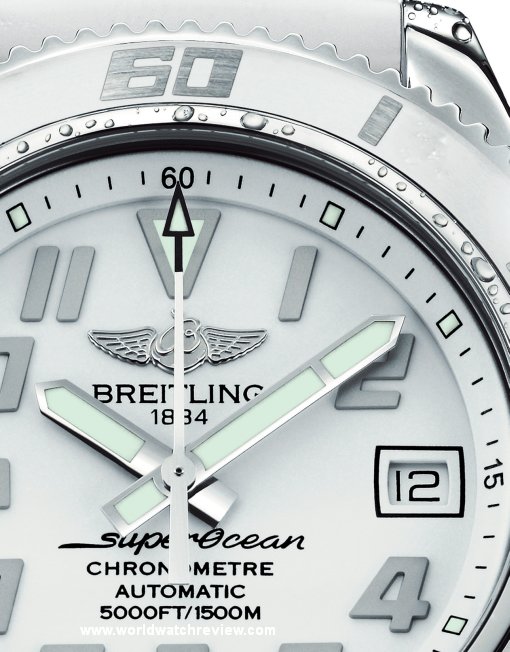 Breitling SuperOcean 42 White Water (dial, detail)