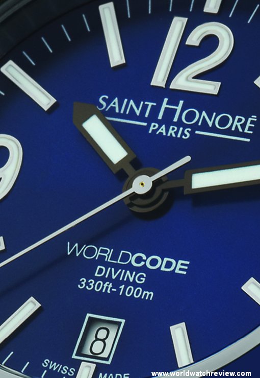 Saint-Honore Worldcode Quartz (navy dial, detail)