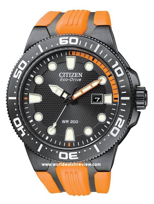 Citizen Scuba Fin Eco Drive 200M Diver (BN0097-11E in black and orange)
