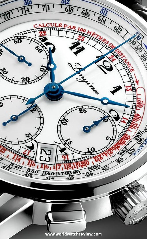 Longines Tachymeter Chronograph (white lacquer dial, detail)