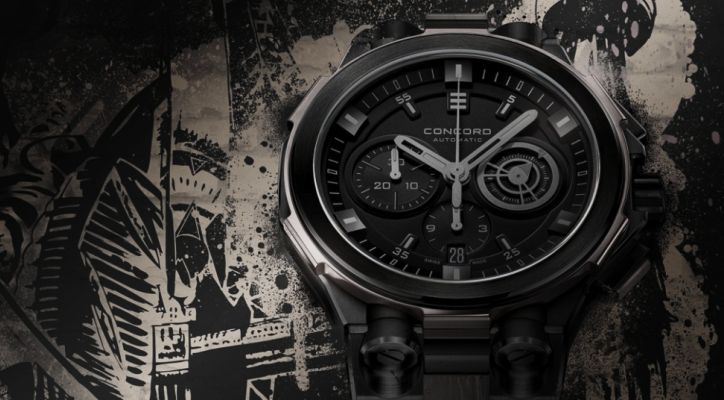 Concord C2 GraffitiGrey Automatic Chronograph in Black PVD (ref. 0320190)