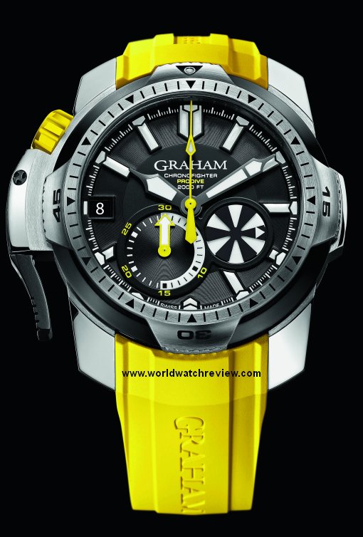 Graham Chronofighter Prodive Professional 600M (Ref. 2CDAV-B02A, front view)