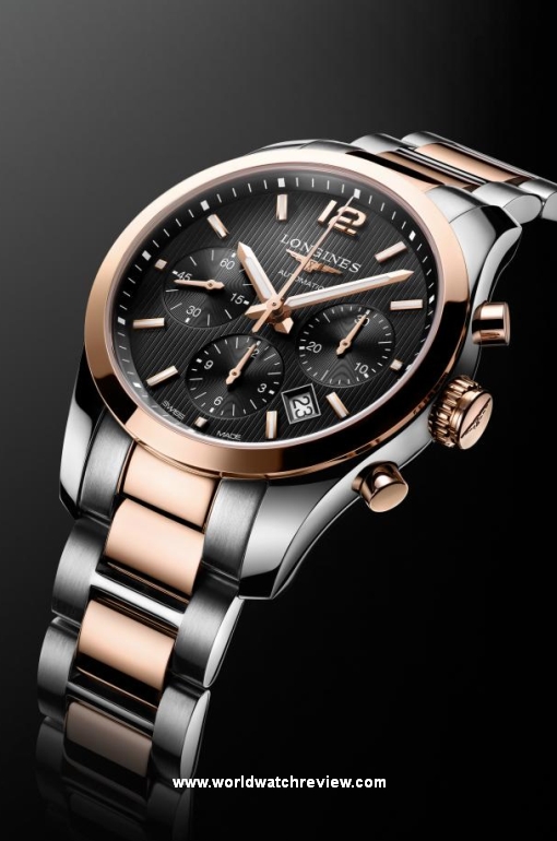 Longines Conquest Classic Chronograph in rose gold and steel