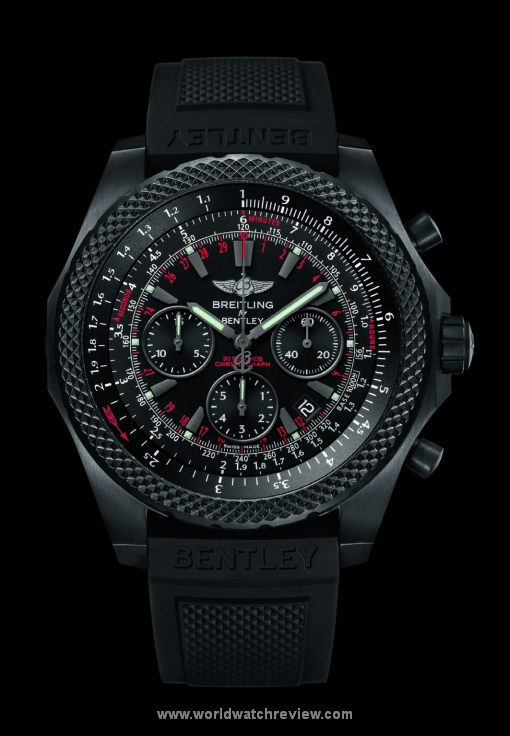 Breitling for Bentley Light Body Midnight Carbon Chronograph (front view)